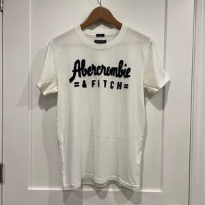 Abercrombie & Fitch Cream Tee with Black Logo